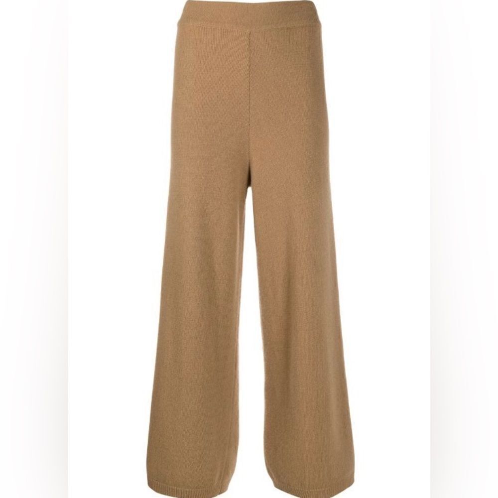 Zara Cotton Blend Camel Color High Rise Flared Pants Size S